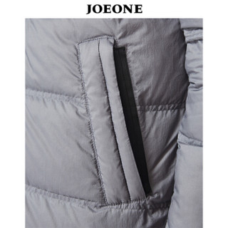 九牧王（JOEONE）羽绒服长款 男士休闲鹅绒舒适保暖羽绒服外套180/100A[52]黑色修身版JR186081T