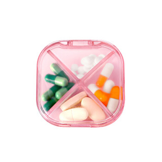 BUBM 小药盒便携一周旅行随身药品收纳盒分装迷你大容量密封药盒多功能收纳盒 BXYH-B 慕尚红
