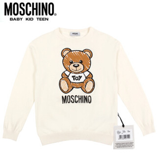 莫斯奇诺 MOSCHINO 奢侈品童装男女款棉质长袖T恤打底衫圆领针织衫上衣HVW00A LHE03 10063 12A/12岁/152cm