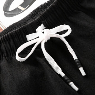 卡帝乐鳄鱼（CARTELO）五分裤 2019夏季新款男士时尚简约纯色五分休闲短款YF555黑色XL