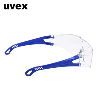 UVEX  9065129  防护眼镜透明骑行骑车挡风防风沙尘劳保摩托车平光护目镜定做  蓝色  1副装