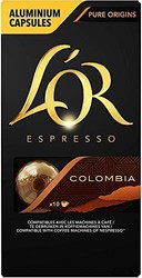 L'OR 胶囊浓缩咖啡 Colombia 哥伦比亚 50 Nespresso (R)* 兼容铝包装咖啡胶囊 5盒（5 x 52克）