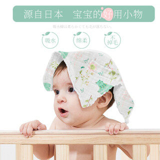 匹鲁全棉6层纱布婴儿口水小方巾 新生婴儿围嘴兜儿童手帕小手帕（5条装）
