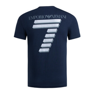EA7  EMPORIO ARMANI 阿玛尼奢侈品男士背部字母印花针织T恤衫 3GPT73-PJP6Z NAVY-1554 M