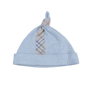 BURBERRY 巴宝莉 奢侈品童装 婴儿淡蓝色棉质口水巾帽子连体衣三件套 80062241 12M/73cm