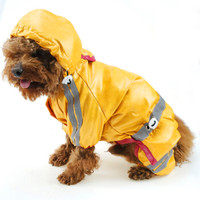 派乐特 狗狗雨衣泰迪比熊小狗透明四脚雨衣夏装小型犬宠物防水雨披狗衣服 宠物雨衣XL