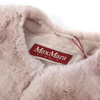 MAX MARA STUDIO 麦丝玛拉 女士淡粉色兔毛皮时尚外套 SAVANA 002 42