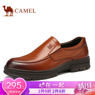 骆驼（CAMEL） 男鞋 柔软光滑舒适软底正装皮鞋 A932043500 烟草  39