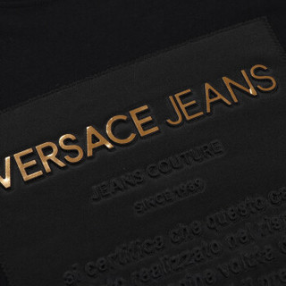 VERSACE JEANS 范思哲 奢侈品 男士黑色棉质LOGO字母长袖T恤 B3GTA707 11620 899 S码