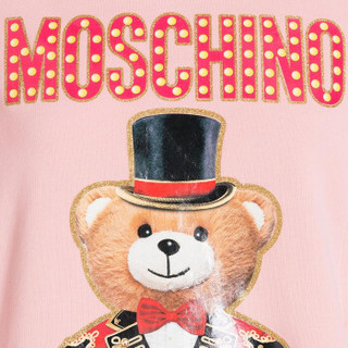 MOSCHINO 莫斯奇诺 时尚新款泰迪熊系列连帽卫衣裙长裙 女款 粉色 40码 E V0453 0527 3224 40