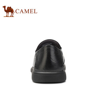 骆驼（CAMEL） 时尚休闲柔软牛皮套脚男士皮鞋 A912155070 黑色 40