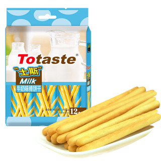 土斯（Totaste） 牛奶味棒棒饼干 磨牙棒 手指形早餐饼干 网红熬夜加班休闲零食品 192g
