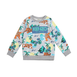 KENZO KIDS 高田贤三 奢侈品童装 男童灰色棉质老虎印花卫衣 KN15588 25 3A/3岁/98cm