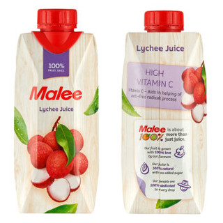 泰国原装进口 玛丽（Malee）100%果汁 荔枝汁饮料330ml*6瓶