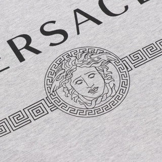 VERSACE 范思哲 奢侈品 19秋冬新款 男士灰色棉质LOGO图案短袖T恤 A83159 A228806 A809 L码