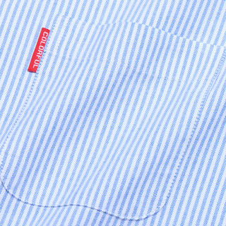 罗蒙（ROMON）短袖衬衫男2019夏季新款牛津纺免烫简约舒适商务休闲条纹衬衣男 SQ1902630 蓝白条 42