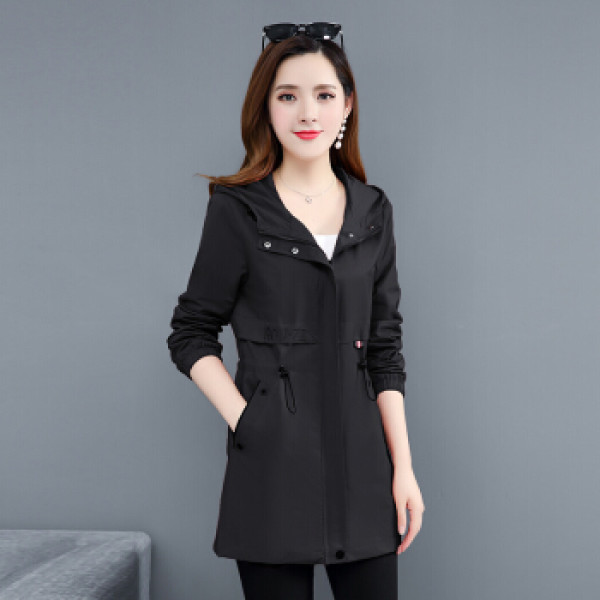 商品欧偲麦 风衣女中长款风衣外套女士秋季2019新品韩版气质小个子 xh
