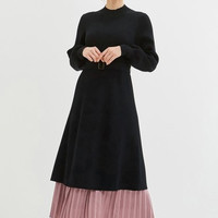 GU 极优 321835 女装A字型高领针织连衣裙