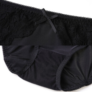 安莉芳安朵女士内裤女包臀中低腰三角女内裤blk黑色m