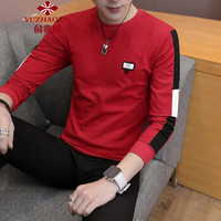 俞兆林（YUZHAOLIN）长袖卫衣 男士时尚简约圆领拼色长袖卫衣D305-1-6606红色L
