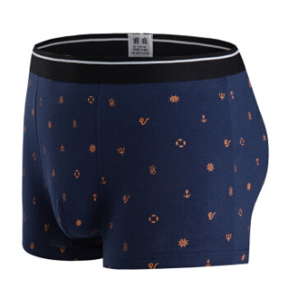 雅鹿男士内裤平角裤弹力棉印花中腰四角裤头4条装8319混色4条装3xl185