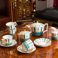 奥唯 英式下午茶茶具套装 咖啡杯套装欧式茶具套装 家用壶小奢华 美芙思尔15头
