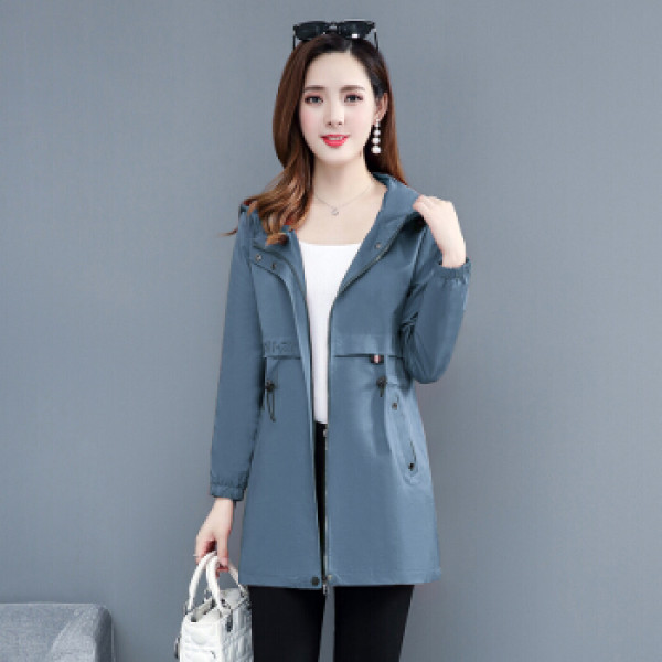 欧偲麦 风衣女中长款风衣外套女士秋季2019新品韩版气质小个子 xh-rc