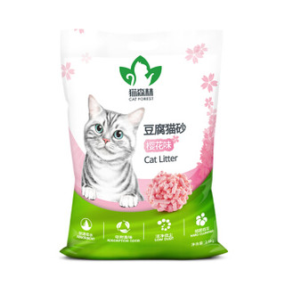 猫森林 樱花味豆腐猫砂2.4kg*2 豆腐砂无尘猫砂猫咪用品