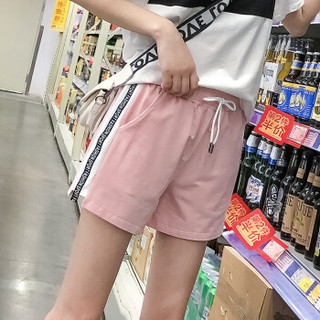 丽乔 2019夏季新款女装新品阔腿a字短裤女夏薄宽松休闲外穿跑步运动短裤ins韩版 MMYKB11 白色 S