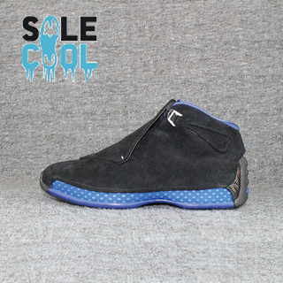 NIKE 耐克 Air Jordan 18 黑蓝麂皮元年男子篮球鞋AA2494-007