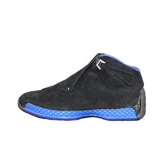 NIKE 耐克 Air Jordan 18 黑蓝麂皮元年男子篮球鞋AA2494-007