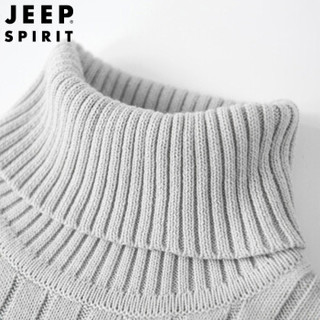 吉普 JEEP 高领毛衣针织衫男2019秋冬保暖打底衫青中年加绒保暖内衣打底毛衣801JEEP 蓝色 XL