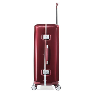 新秀丽铝框拉杆箱万向轮行李箱男女旅行箱密码箱Samsonite可托运箱TR8酒红色28英寸
