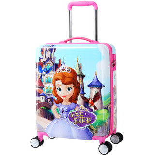 迪士尼（Disney）儿童拉杆箱20英寸小学生行李箱 公主登机箱万向轮旅行箱 TFD0023-P20苏菲亚玫红