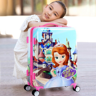 迪士尼（Disney）儿童拉杆箱20英寸小学生行李箱 公主登机箱万向轮旅行箱 TFD0023-P20苏菲亚玫红