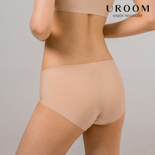 UROOM女士内裤无痕中腰透气舒适一片式女内裤117ZL323 亲肤裸 L
