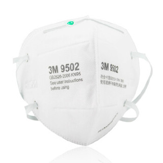 3M 口罩 KN95颗粒物防护口罩 防雾霾 防pm2.5 防粉尘 9502 5只装/包 头戴式