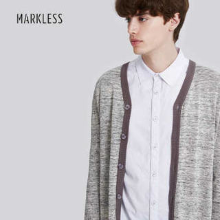 Markless 男士开衫毛衣青年针织衫薄外套MSA7713M 花灰色 185/XXL