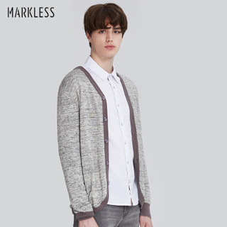 Markless 男士开衫毛衣青年针织衫薄外套MSA7713M 花灰色 185/XXL