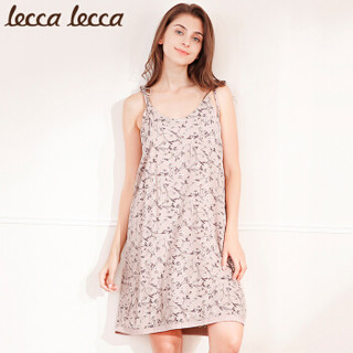 lecca lecca 拉可莉卡睡衣女春秋季吊带公主睡裙家居服可外穿睡衣  LC182MA-WL311 粉底小碎花 l