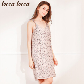 lecca lecca 拉可莉卡睡衣女春秋季吊带公主睡裙家居服可外穿睡衣  LC182MA-WL311 粉底小碎花 l