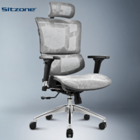 PLUS会员：SITZONE 精壹 DS-001A 电脑椅 银色
