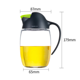 SIMELO（施美乐）首尔风情玻璃企鹅自动开合油壶调味料瓶620ML(抹茶色)