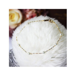 Pearlyuumi 珍珠手链 K18黄金 K14白金 K18YG（16cm）