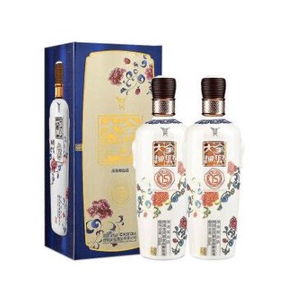 历史低价：全兴大曲 青花15 浓香型白酒 52度 500ml*2瓶