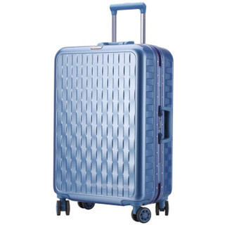 凌秀（president）SPC铝框拉杆箱旅行箱男女万向轮登机箱行李箱商务出行密码箱A86 20英寸 镜面款宝石蓝