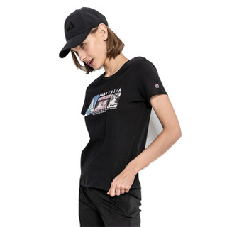 斐乐（FILA）女子短袖T恤 深黑-BK XL