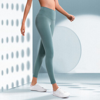 范迪慕 瑜伽服裤女紧身高腰提臀跑步显瘦打底外穿速干健身房弹力运动瑜珈裤 FDM1903-神秘绿-瑜伽长裤-L