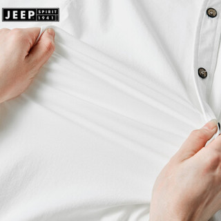 吉普(JEEP)短袖衬衫男2019年夏季男士青年商务半袖休闲翻领短袖白衬衫男装衬衣上衣寸衫JPL5386 白色 3XL