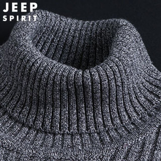 吉普 JEEP 毛衣男2019男装秋冬季新品男士针织衫男高领纯色毛衣打底衫潮百搭XH181210 蓝色 XL